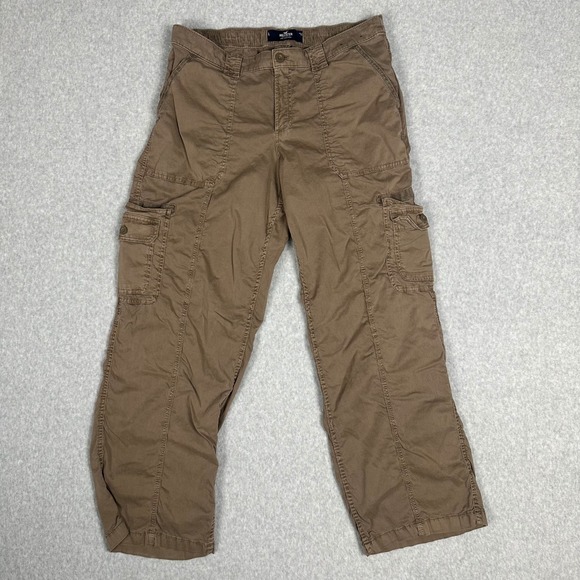 Hollister Pants - Hollister Cargo Pants Women Size L Brown Low Rise Baggy Streetwear Skater Y2K